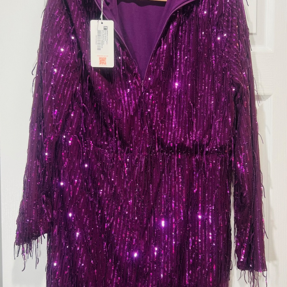 REBDOLLS PURPLE SEQUIN DRESS 2X - Picture 3 of 6
